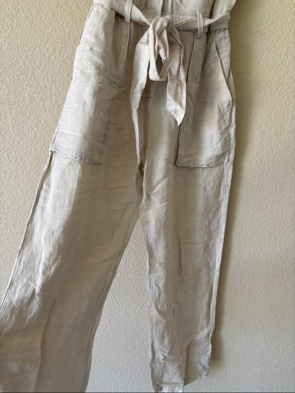 Young Fabulous & Broke Cuba Sleeveless Linen Jumpsuit With Tie Waist - Picture 3 of 4
